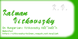 kalman vitkovszky business card
